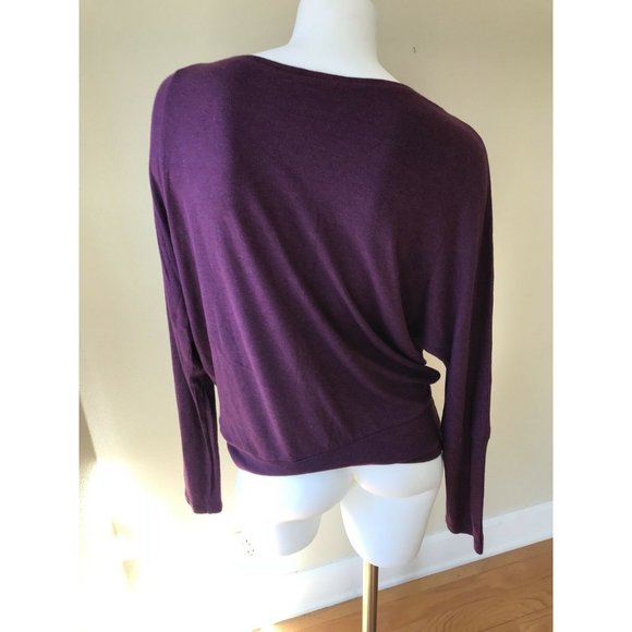 Anthropologie Bordeaux Thin Ribbed Boatneck top L - Picture 6 of 9
